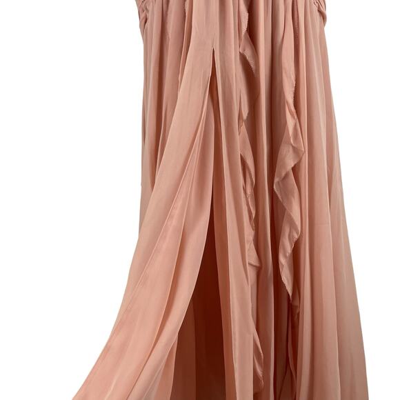 Veronica Beard Lucine Ruched Silk Halter Neck Maxi Dress Size 12 - Picture 7 of 13